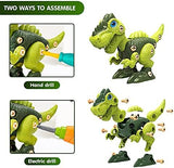 Kizmyee Take Apart Dinosaur Toys for 3 4 5 6 7 Year Old Boys, Dinosaur Toy for Boys STEM Construction Building Toys with Electric Drill for Birthday Easter Gifts Boys Girls