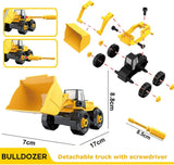 DIY Take-Apart Trucks Construction Vehicles Excavators DIY Building Educational Gift Toys for Boys Girls Age 3 4 5 (104PCS)