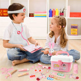 Doctor Kit Dentist Surgeons Wooden Toys, Pretend Play Medical Kids Set with Storage Case for Children Toddlers