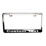 Silver Chrome Stainless Steel License Plate Frame  Custom Personalize Text (Fits United State and Canadian Vehicle)