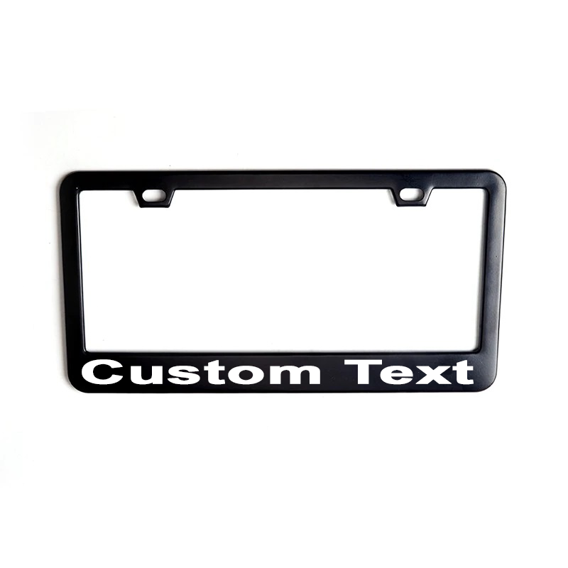 Black Stainless Steel License Plate Frame Custom Personalize Text (Fits United State and Canadian Vehicle)