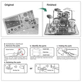 DIY Metal Model Drum Set Assembly Model Kits