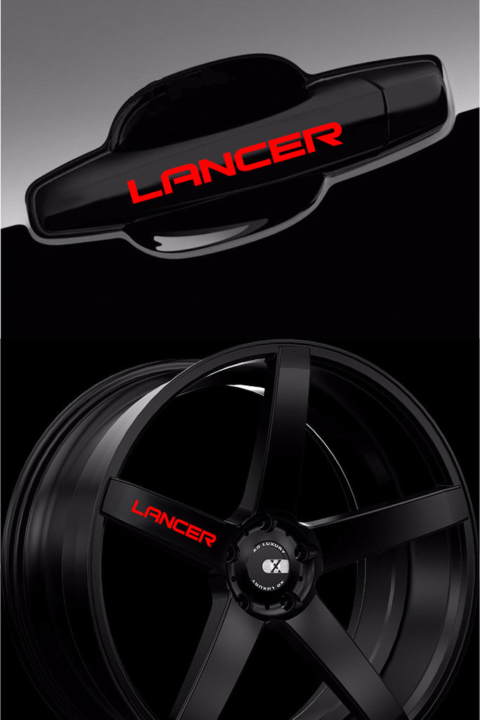 Mitsubishi Lancer decal for Door Handles and Wheels Vinyl Decal (8 pieces)