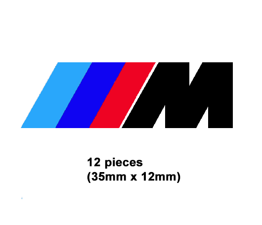 BMW M Brake Caliper Size Vinyl Decal fits all BMW Model, M3 M5 M6 325 328  540 (12 pieces)